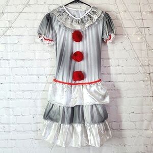Stephen Kings IT Pennywise the Killer Clown Halloween Costume Dress Junior Sz XL